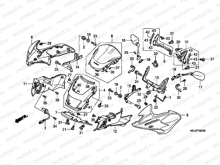 F-36 FRONT ENGINE COVER / SIDE ENGINE HOUSING / WINDSCREEN