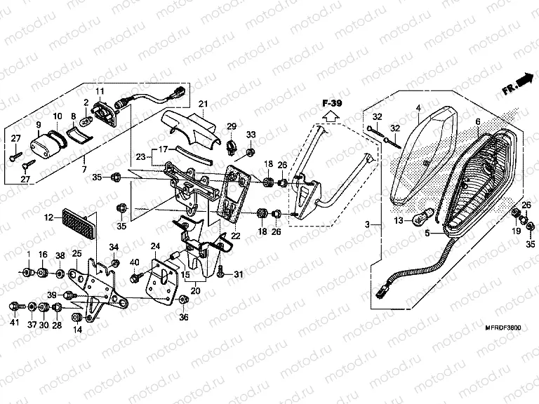 F-36 REAR LAMP / NUMBER PLATE LIGHT (VT1300CR)