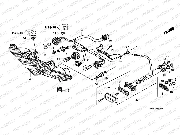 F-36 REAR LAMP (VFR1200FA / FB / FDA / FDB)