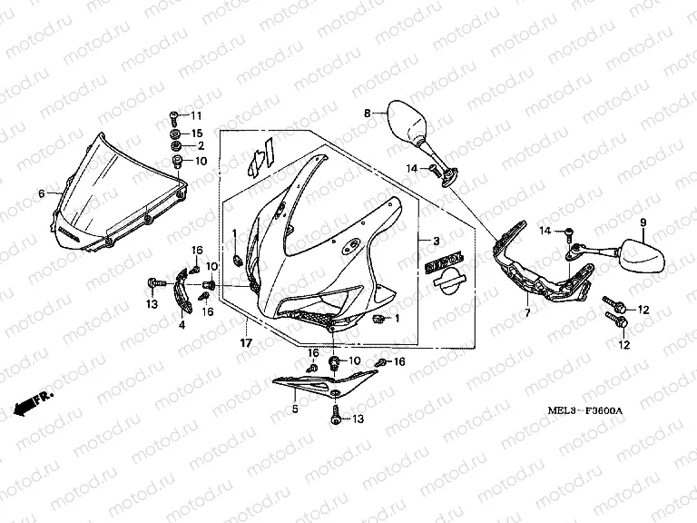 F-36 UPPER ENGINE HOUSING (CBR1000RR4 / 5)