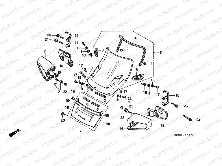 F-37-1 WINDSCREEN (ST1100PS / PT)