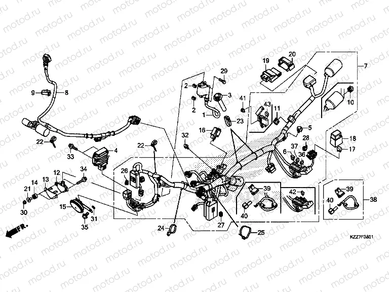 F-38-1 WIRE HARNESS (CRF250RL/RLA)