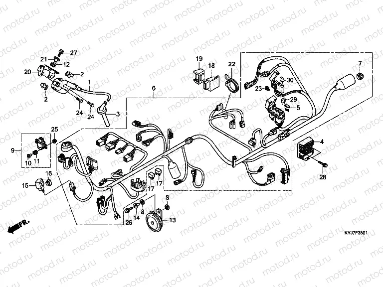 F-38-1 WIRING HARNESS (CBR250RA)