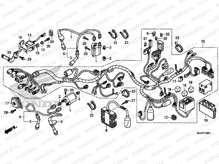F-38-1 WIRING HARNESS (VT750C2B / C)