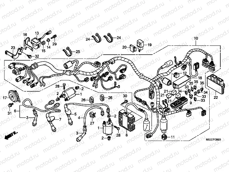 F-38-1 WIRING HARNESS (VT750C2S / CS)