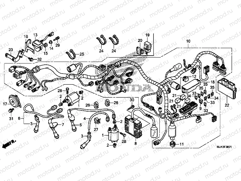F-38-1 WIRING HARNESS (VT750CS / C2S)