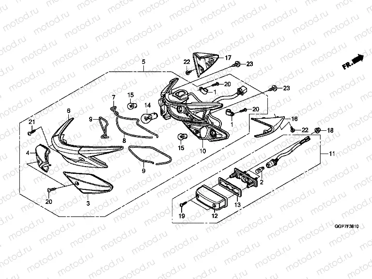 F-38-10 REAR COMBINATION LAMP (NSC50 / MPD / WH)