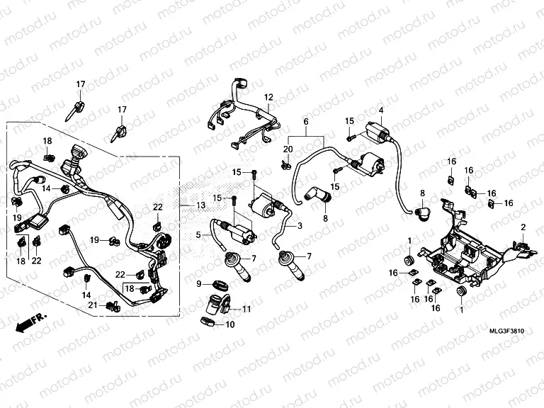 F-38-10 SUB HARNESS & IGNITION COIL