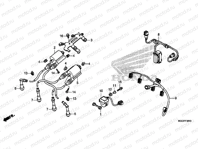 F-38-10 SUB HARNESS/IGNITION COIL