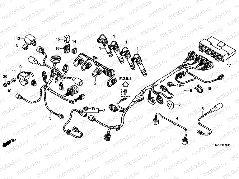 F-38-11 ADDITIONAL WIRING HARNESS (CBR1000RA / SA)