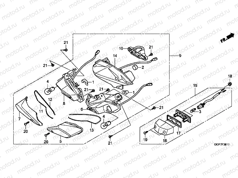 F-38-11 REAR COMBINATION LAMP (NSC502WH / T2)