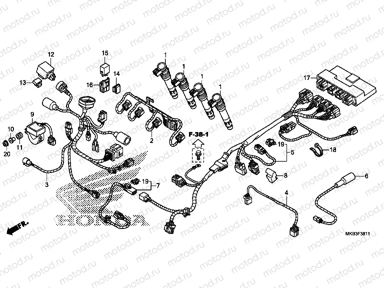 F-38-11 SUB HARNESS (CBR1000RA/SA)