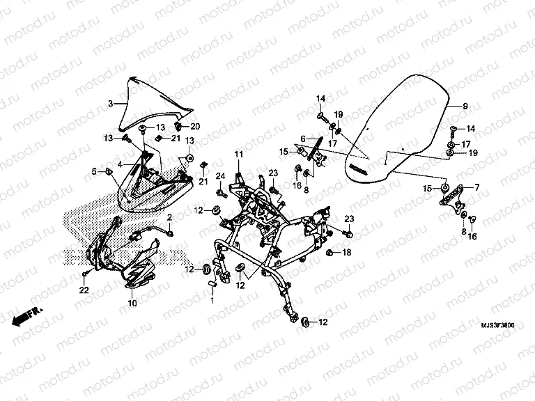 F-38 WINDSCREEN / FRONT MOLDING