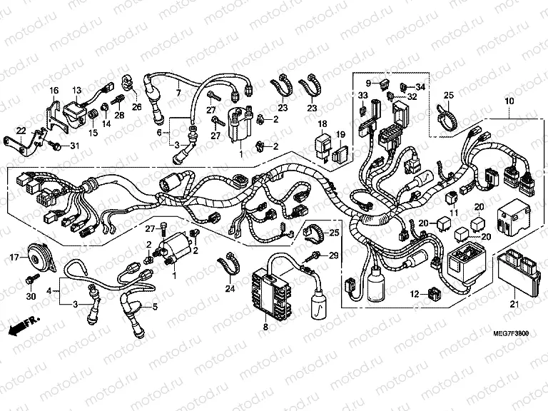 F-38 WIRING HARNESS (VT750C2B / C / CA)