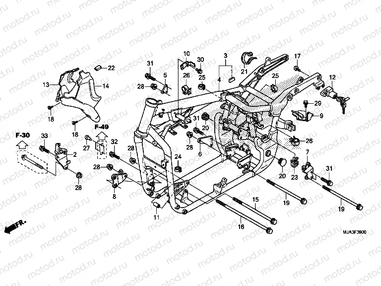 F-39 FRAME HOUSING (VT750C / C2S / CA / CS)