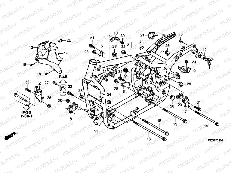 F-39 FRAME HOUSING (VT750C2B / C2S / CS / C / CA)