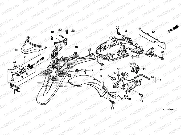 F-39 REAR FENDER / LICENSE LIGHT