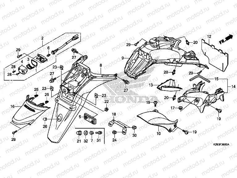 F-39 REAR FENDER / NUMBER PLATE LIGHT
