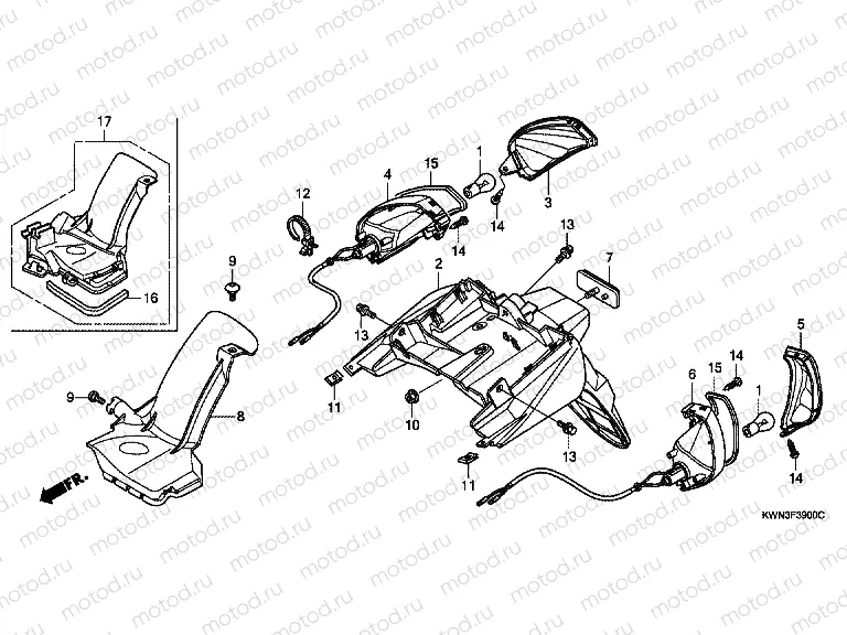 F-39 REAR FENDER / REAR Flasher