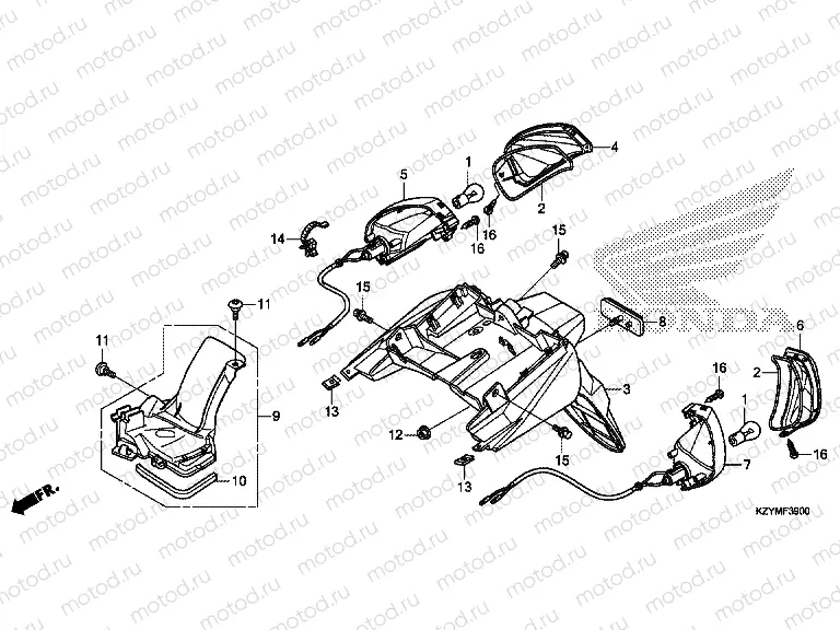F-39 REAR FENDER / REAR Flasher