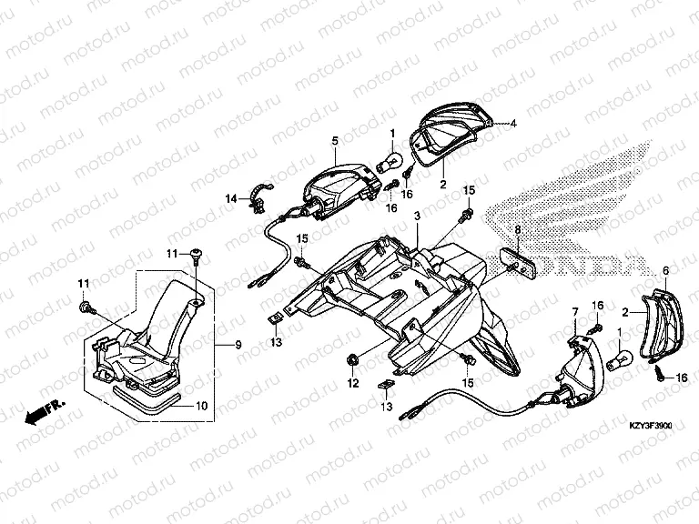 F-39 REAR FENDER / REAR Flasher