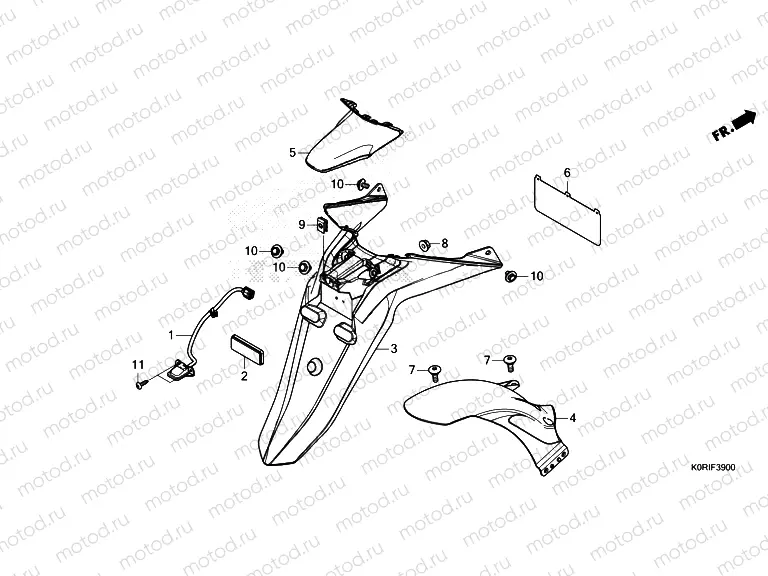 F-39 REAR FENDER/LICENSE LIGHT
