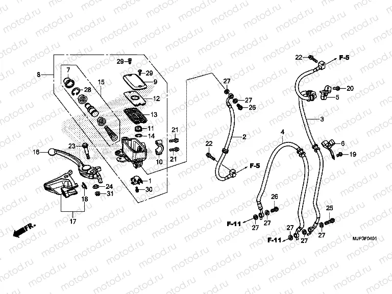 F-4-1 FR. BRAKE MASTER CYLINDER (CRF1000A / CRF1000D)