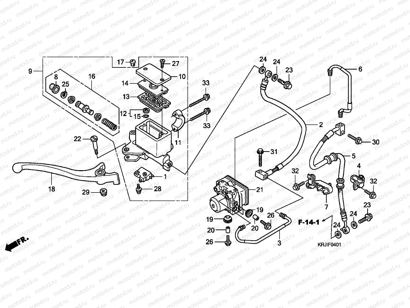 F-4-1 FR. BRAKE MASTER CYLINDER (FES125A)(FES150A)