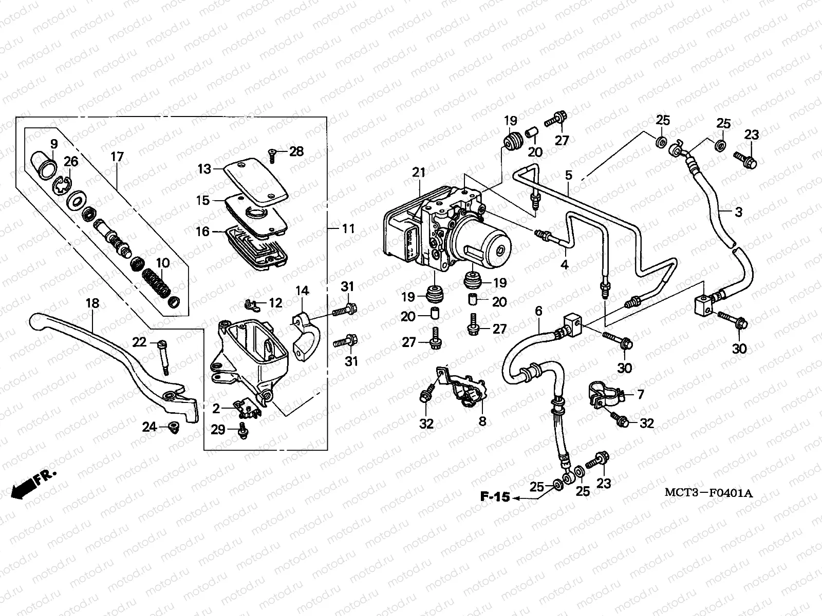 F-4-1 FR. BRAKE MASTER CYLINDER (FJS600A3/A4/A5)