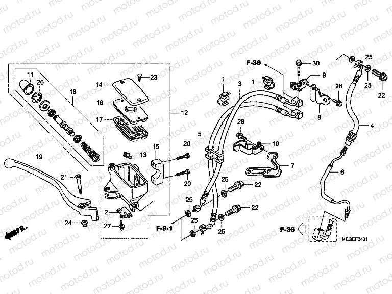 F-4-1 FRONT BRAKE MASTERCYLINDER (ABS)
