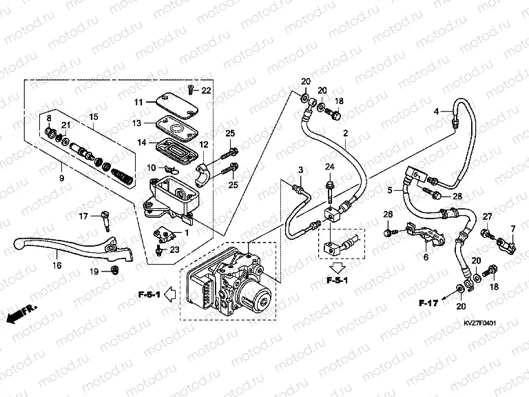 F-4-1 FRONT BRAKE MASTERCYLINDER (NSS250A)