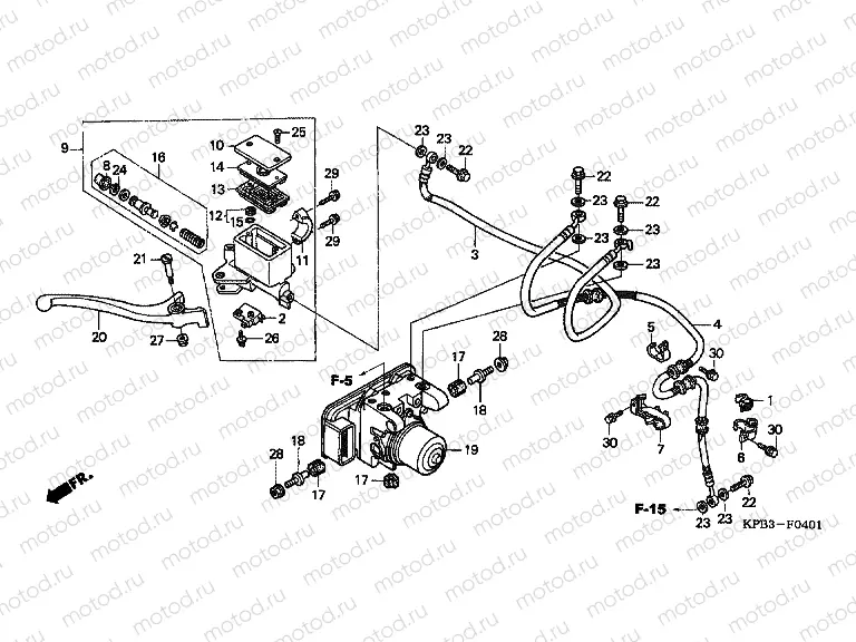 F-4-1 FRONT MASTER CYLINDER / ABS MODULATOR (NSS250A)