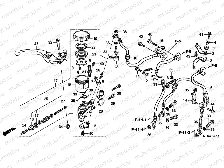 F-4-1 FRONT MASTER CYLINDER (CB1000RA)
