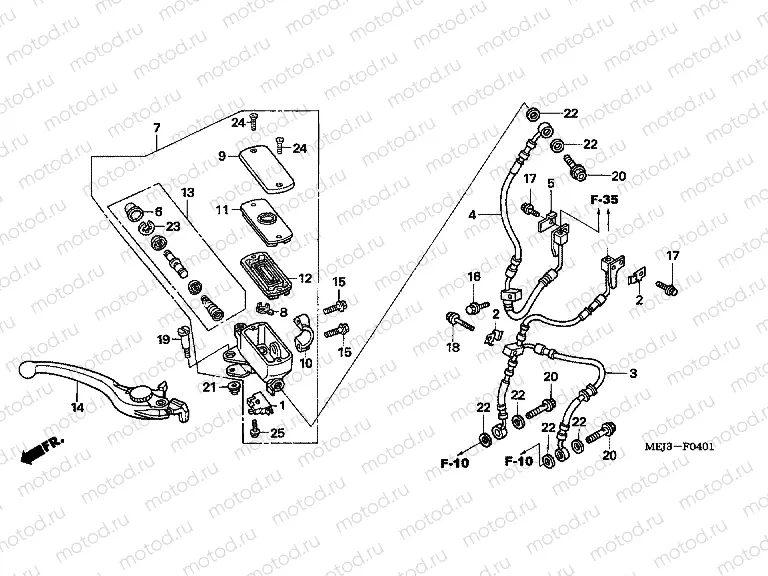 F-4-1 FRONT MASTER CYLINDER (CB1300A / SA)