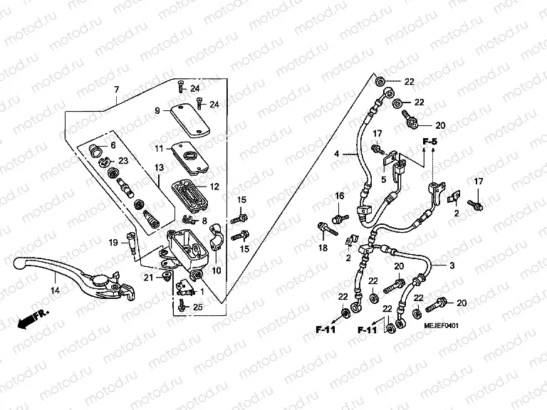 F-4-1 FRONT MASTER CYLINDER (CB1300A / SA)