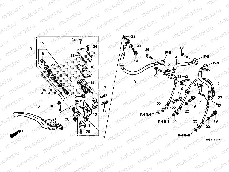 F-4-1 FRONT MASTER CYLINDER (CB600FA)