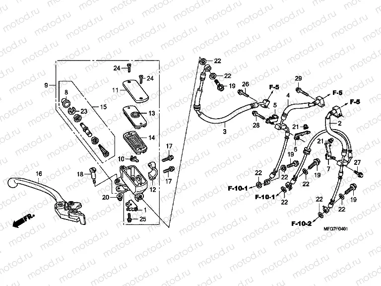 F-4-1 FRONT MASTER CYLINDER (CB600FA / FA3)