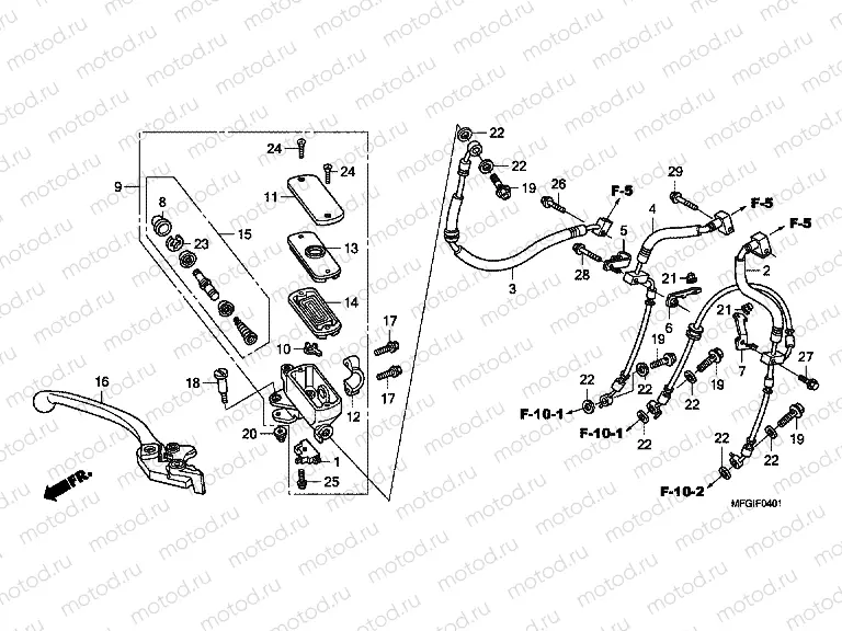 F-4-1 FRONT MASTER CYLINDER (CB600FA / FA3)