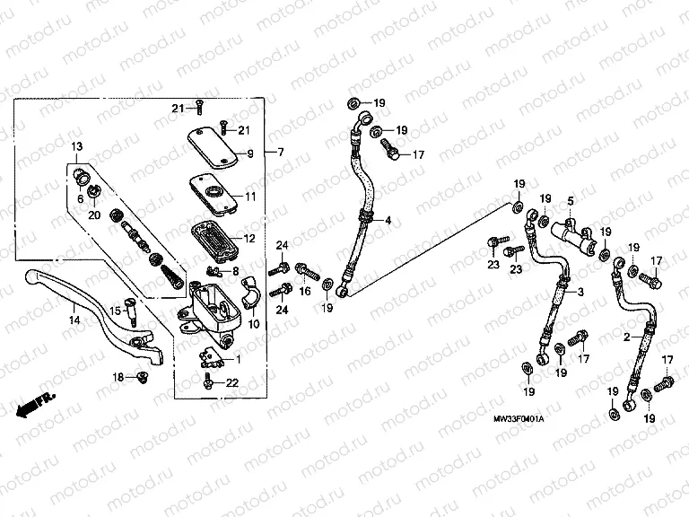 F-4-1 FRONT MASTER CYLINDER (CB750F2)