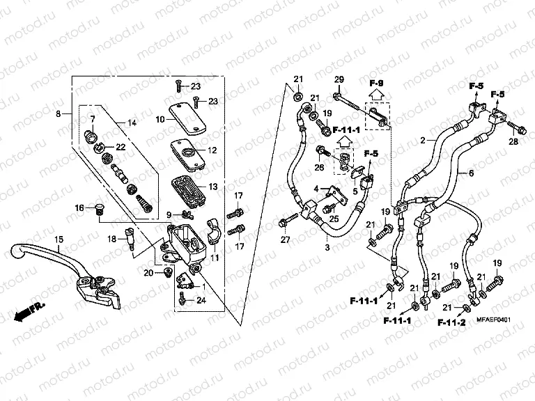 F-4-1 FRONT MASTER CYLINDER (CBF1000A / T / S)