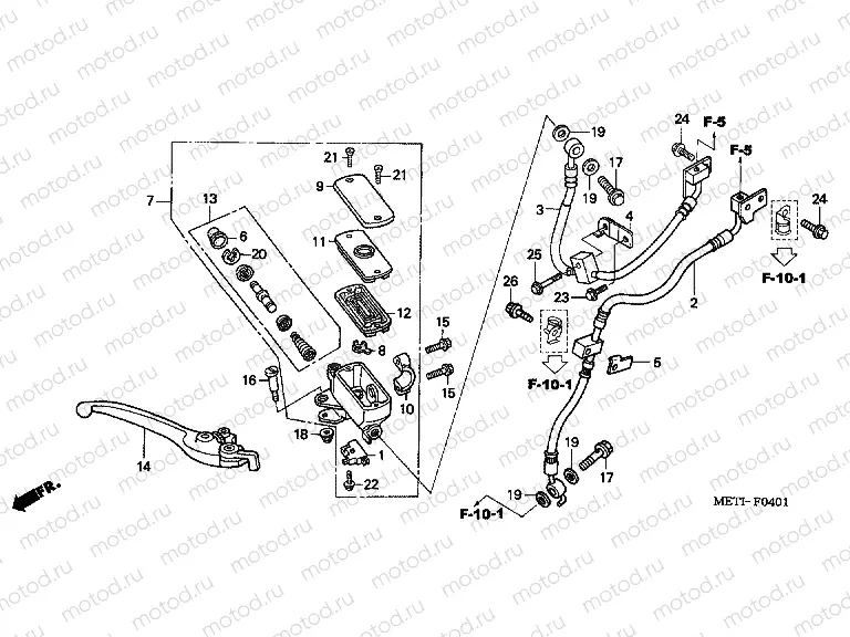 F-4-1 FRONT MASTER CYLINDER (CBF500A)