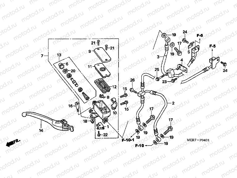 F-4-1 FRONT MASTER CYLINDER (CBF600SA6 / NA6)