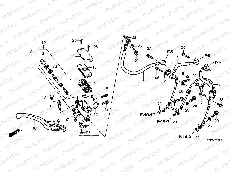 F-4-1 FRONT MASTER CYLINDER (CBR600FA)