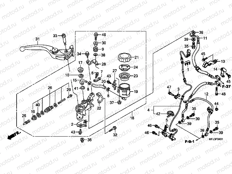 F-4-1 FRONT MASTER CYLINDER (CBR600RA)