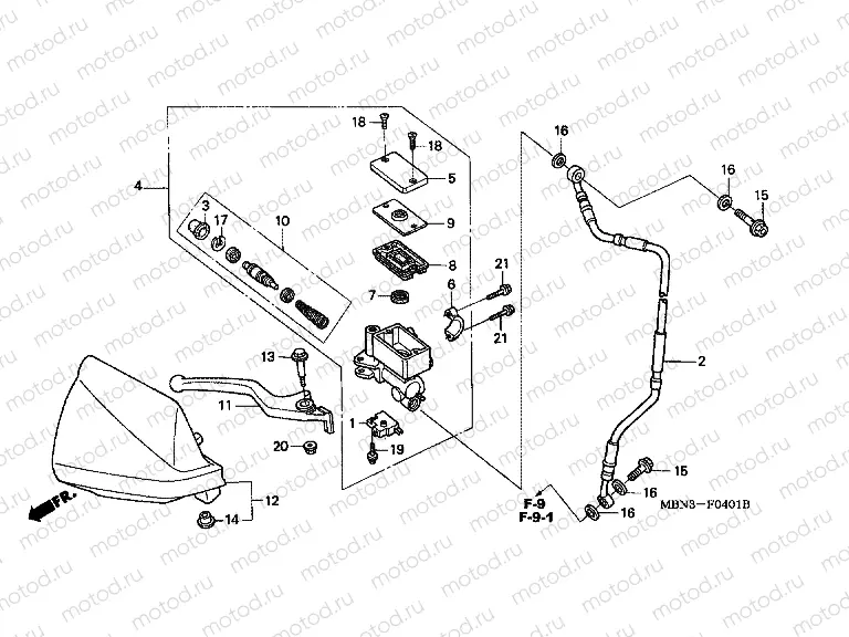 F-4-1 FRONT MASTER CYLINDER (DK / ED / U)