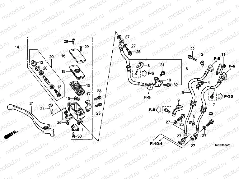 F-4-1 FRONT MASTER CYLINDER (NC700XA / XD)