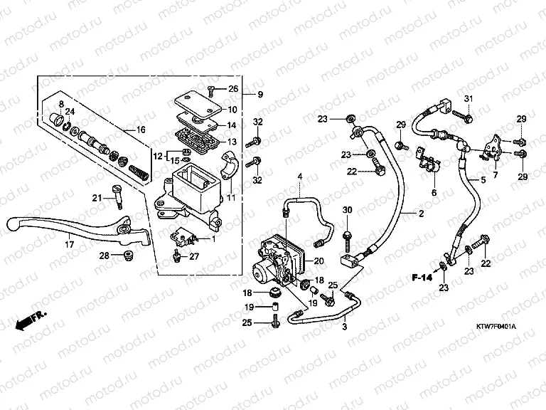 F-4-1 FRONT MASTER CYLINDER (SH300A / AR)