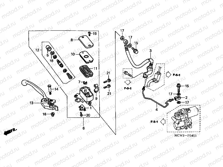 F-4-1 FRONT MASTER CYLINDER (VFR800A)
