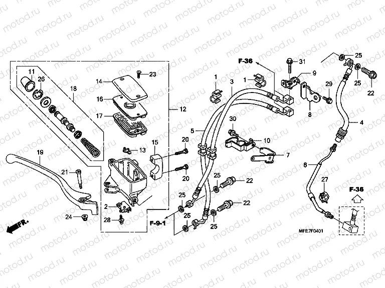F-4-1 FRONT MASTER CYLINDER (VT750C2S)