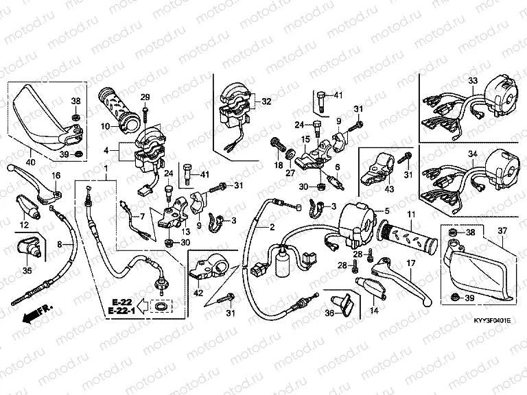 F-4-1 HANDLE LEVER / SWITCH / CABLE (2)